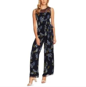 NWT Vince Camuto Weeping Willows Blue Floral Jumpsuit